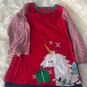 Red Unicorn Long Sleeve Dress